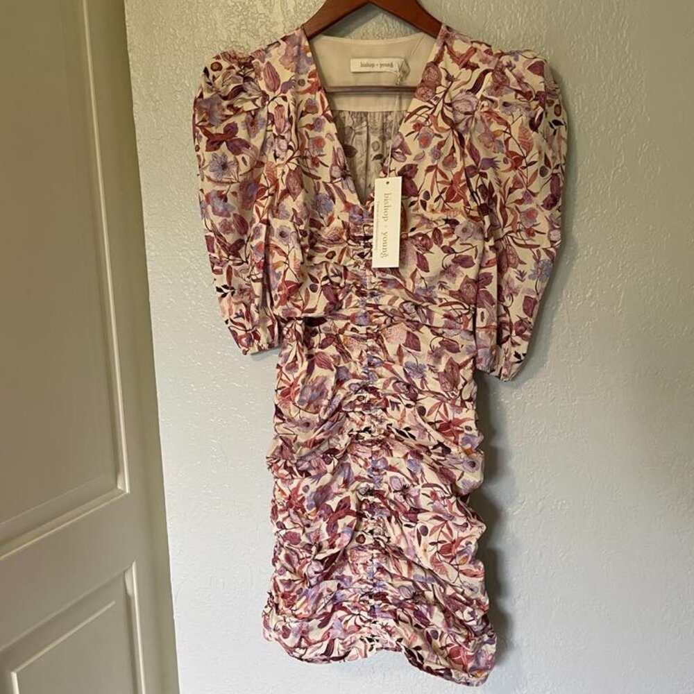 NWT Bishop + Young Carly Ruched Front Dress